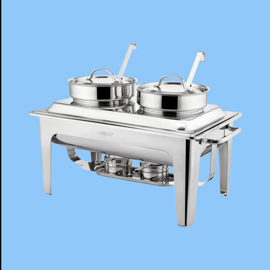 Heena's Haven Stainless Steel Edinburgh Chafer with 2 Bain Maries