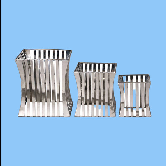 Heena's Haven 3 Piece Stainless Steel Square Riser & Stand Set