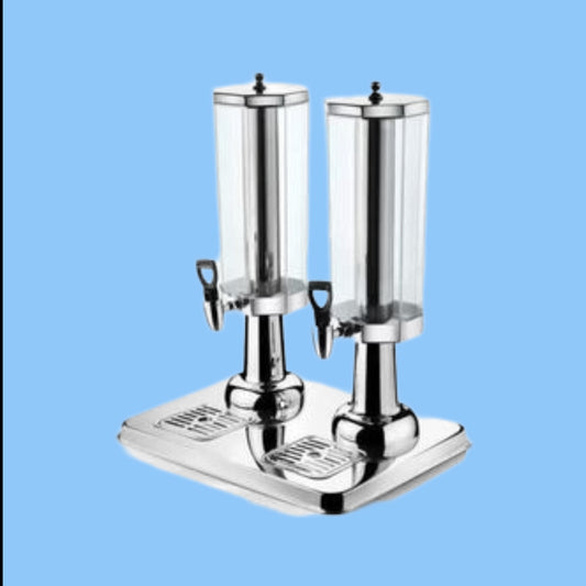 Heena's Haven Stainless Steel Liter Double Juice Dispenser 3 + 3 Liters