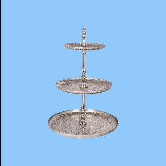 Heena's Haven Aluminium Round 3 Tier Stand with Steel 46 cm