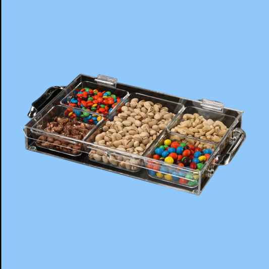 Heena's Haven Five Compartment Acrylic Laser Serving Tray
