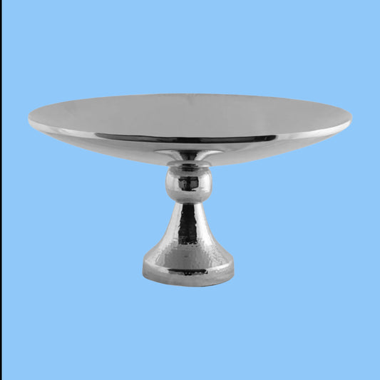 Heena's Haven Round Cake Stand Stainless Steel Shiny Finish