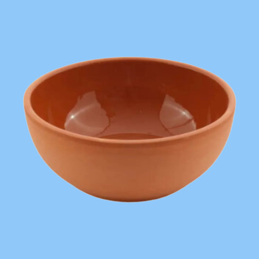 Heena's Haven Inner Glazed Clay Salad Round Bowl 2 Liters