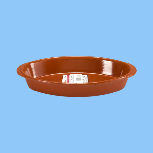 Heena's Haven Brown Clay Deep Oval Plate