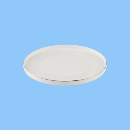 Heena's Haven Bone China Dinner Plate with Sliver Rim