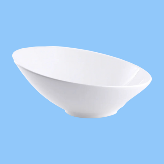 Heena's Haven Ivory Porcelain Oblique Bowl