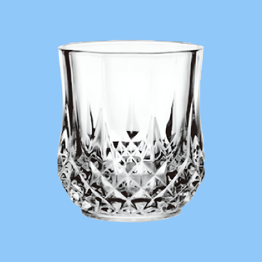 Heena's Haven 6 Pieces Glass Diamond Cup 290 ml Set