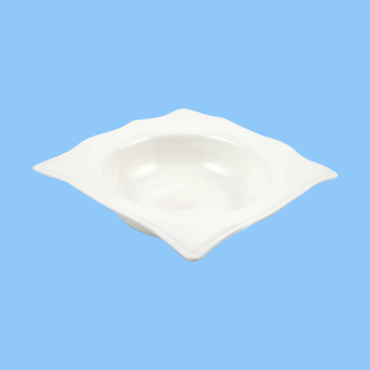 Heena's Haven Ivory Porcelain Salad and Soup Wavy Bowl 8.5