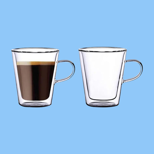 Heena's Haven Borosilicate Double Wall Glass Tumbler 150 ml 2 Piece Set
