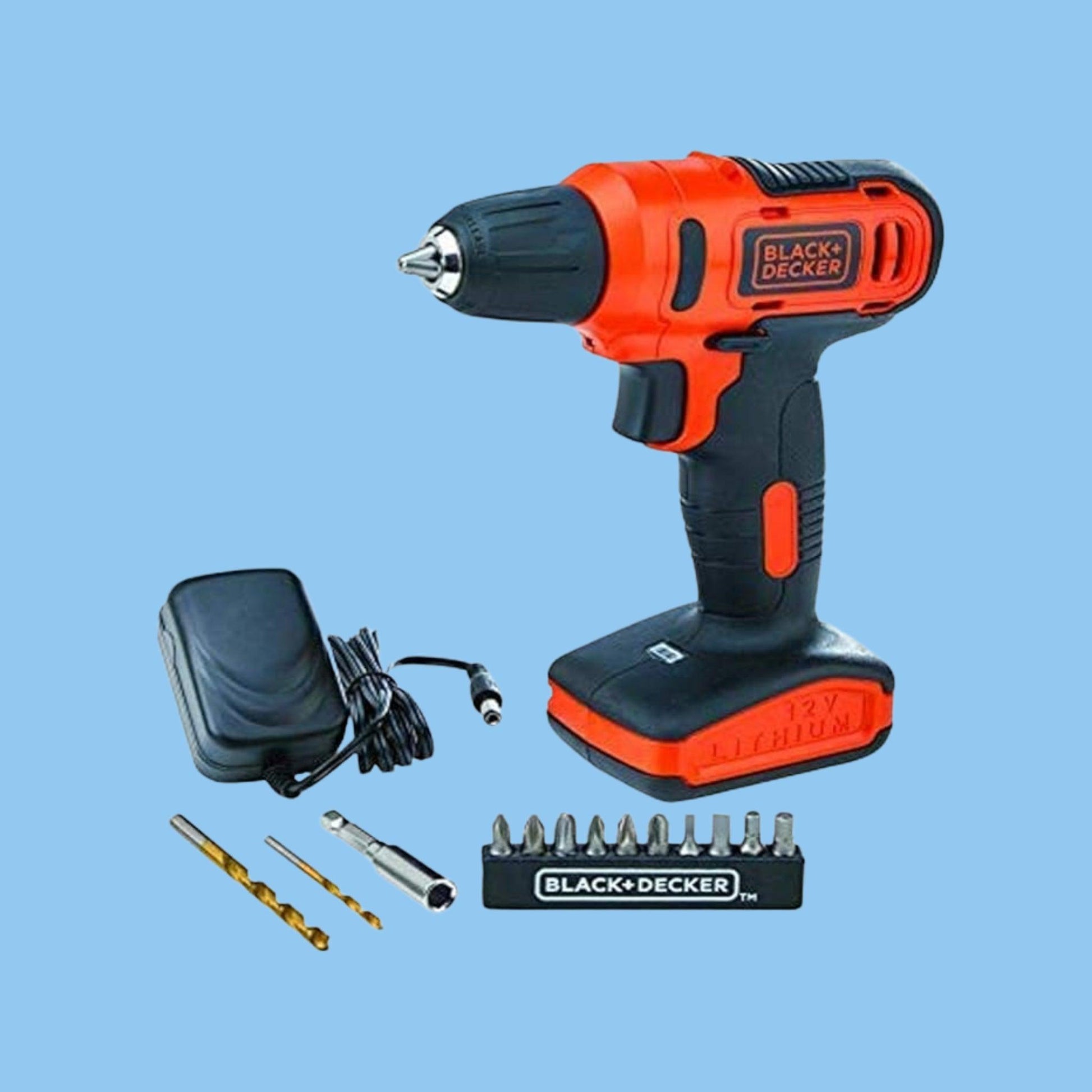 Black & Decker 12V Cordless Drill Driver Kit with 13 Bits - Heena's Haven