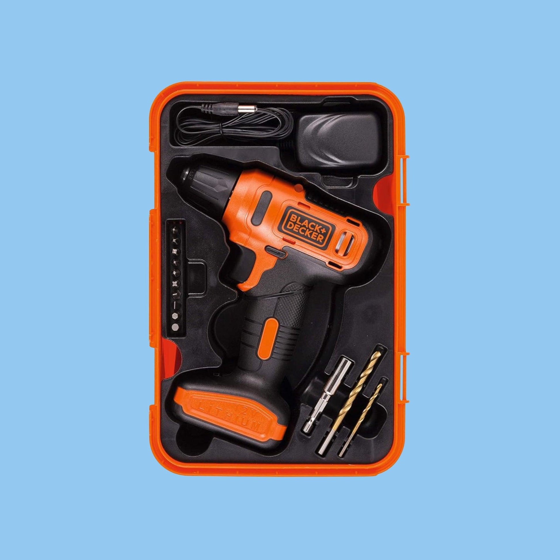 Black & Decker 12V Cordless Drill Driver Kit with 13 Bits - Heena's Haven