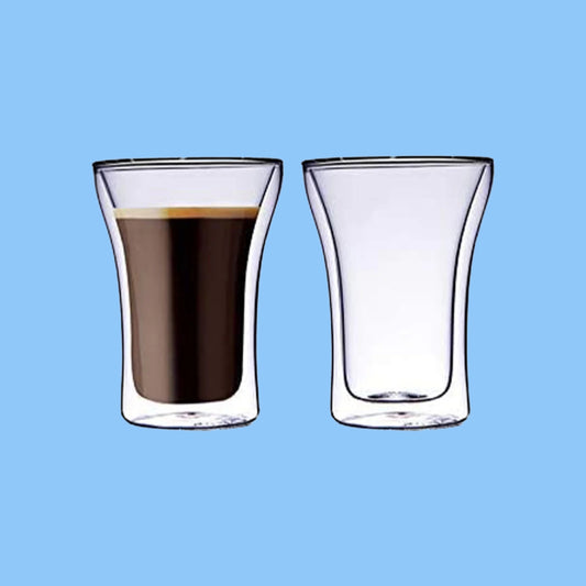 Heena's Haven Borosilicate Double Wall Glass Tumbler 250 ml 2 Piece Set