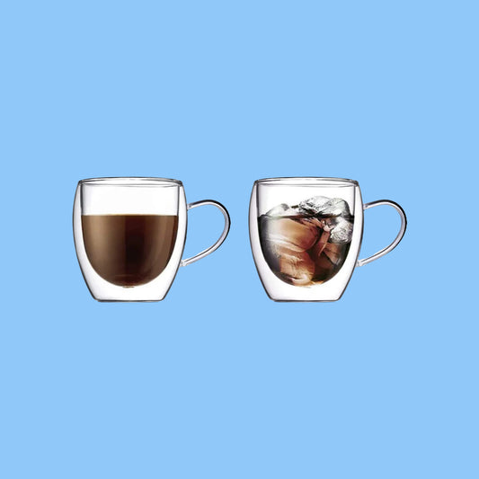 Heena's Haven Borosilicate Double Wall Glass 250 ml 2 Piece Set