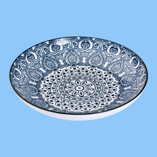 Heena's Haven Arabesque Blue Soup Plate