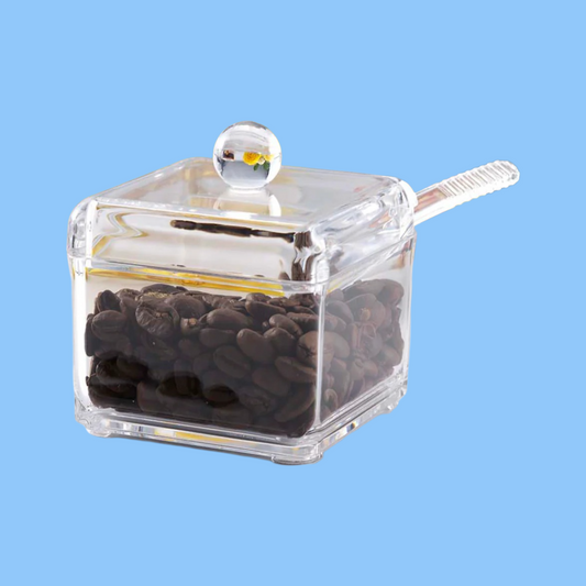 Heena's Haven Square Acrylic Serving Sugar Pot with Spoon