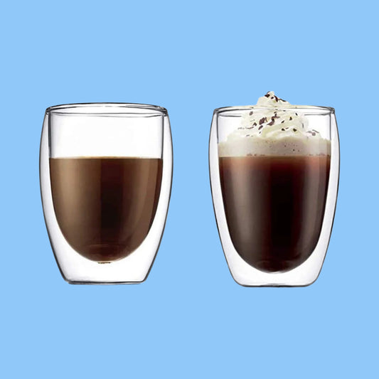 Heena's Haven Borosilicate Double Wall Glass Tumbler 350 ml 2 Piece Set