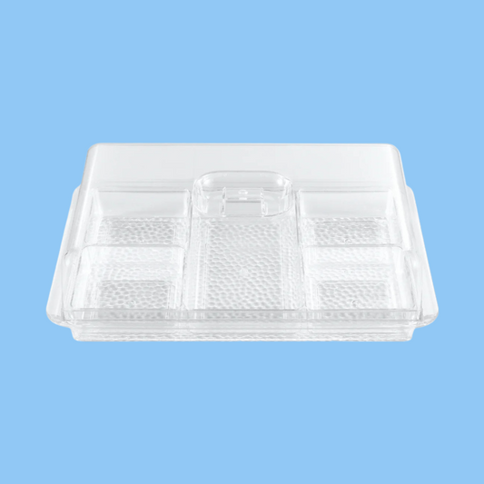 Heena's Haven Rectangle Acrylic Candy Box 14.5'' with 5 Inner Bowls Set