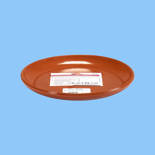 Heena's Haven Brown Clay Large Steak Plate