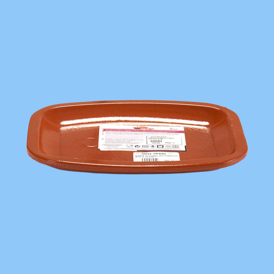 Heena's Haven Brown Clay Flat Rectangular Plate