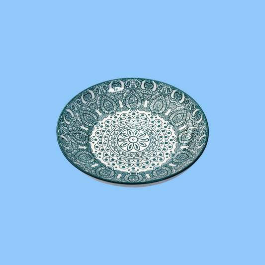 Heena's Haven Arabesque Green Soup Plate