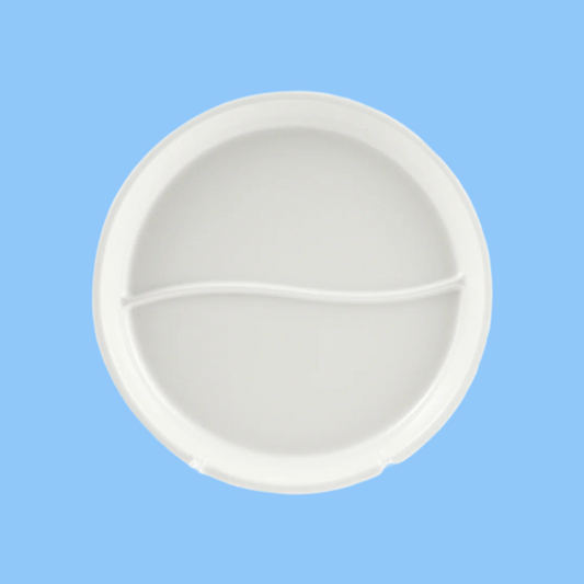 Heena's Haven Ivory Porcelain Round Divider Plate 9