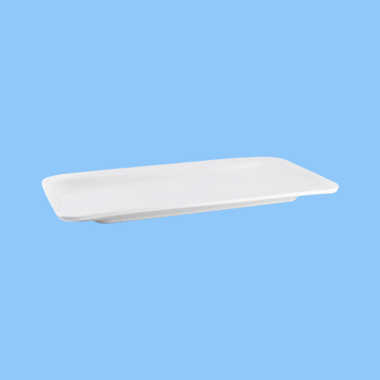 Heena's Haven Ivory Porcelain Rectangular Two Edge Rim Plate