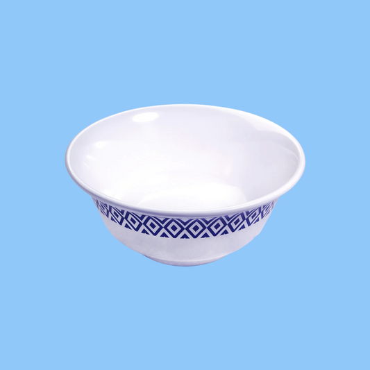 Heena's Haven Melamine Scollop Bowl 8" Blue Line